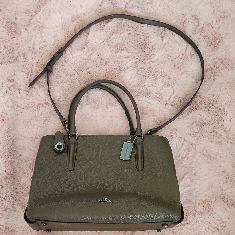 Coach Taupe Leather Satchel - Picture 1 of 8